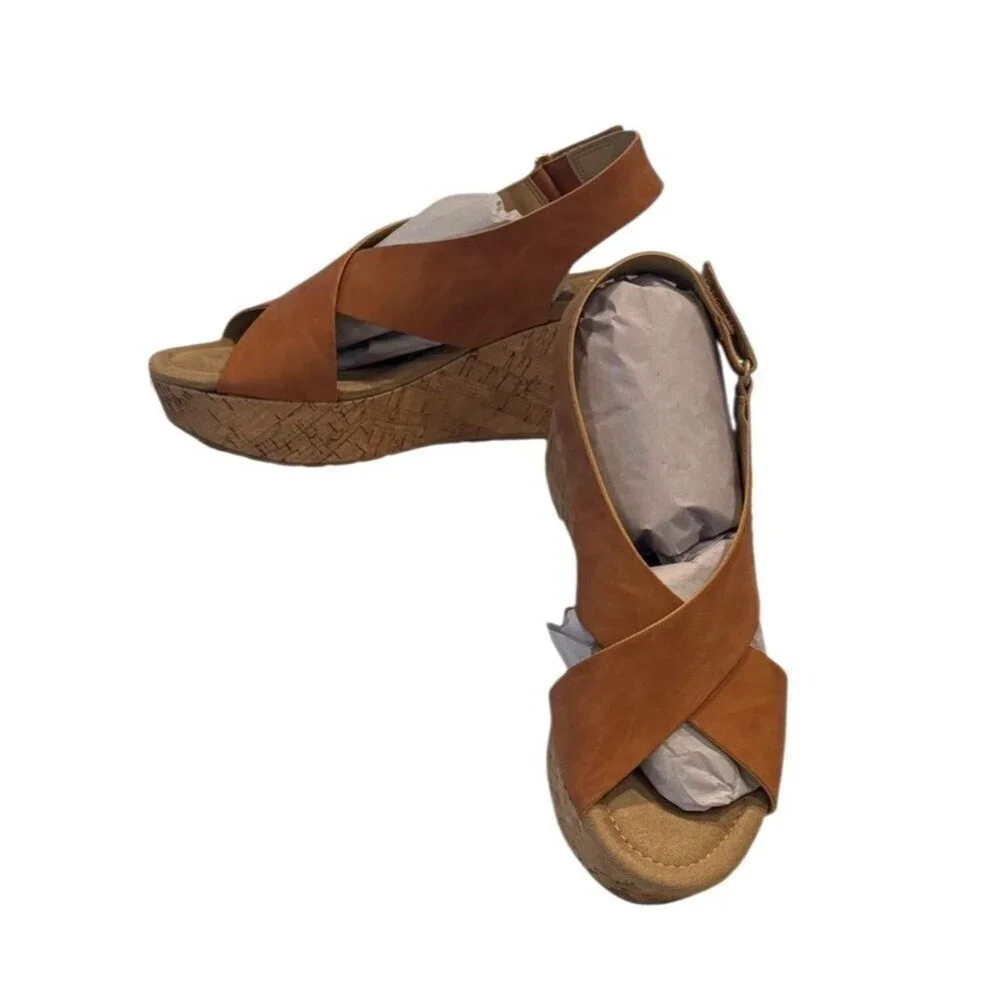 CL by Laundry Women's Dream Girl Sandals Criss Cross Clay Size 8 NIB